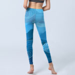 Buddha Stones Blue Waves Mountains Print Gym Leggings Women's Yoga Pants - image 7