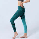 Buddha Stones Green Sunflowers Blossoms Print Gym Leggings Women's Yoga Pants - image 3
