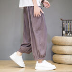Buddha Stones Casual 7-8 Length Cropped Men's Harem Pants With Side Pockets - image 29