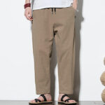 Buddha Stones Summer Side Frog-Button Design Men's Cotton Linen Pants With Pockets - image 15