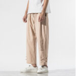 Buddha Stones Summer Chinese Characters Embroidery Men's Cotton Linen Pants With Pockets - Wheat - US/UK/AU46，EU56 (5XL) - image 10