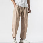 Buddha Stones Summer Chinese Characters Embroidery Men's Cotton Linen Pants With Pockets - image 16