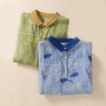 Buddha Stones Small Yellow Flower Leaves Buttons Short Sleeve Women's Shirt - image 17