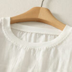 Buddha Stones Casual Embroidery Red Heart Short Sleeve Women's Cotton Linen T-Shirt - image 6