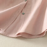 Buddha Stones Casual Daily Printing Lily Pattern Half Puff Sleeve Women's Cotton Linen Shirt - image 10