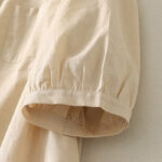 Buddha Stones Casual Daily Printing Lily Pattern Half Puff Sleeve Women's Cotton Linen Shirt - image 15