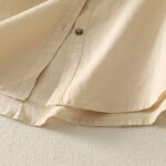 Buddha Stones Casual Daily Printing Lily Pattern Half Puff Sleeve Women's Cotton Linen Shirt - image 16