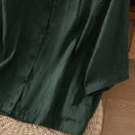 Buddha Stones Vintage Three Quarter Sleeve Cotton Linen Women's Shirt With Pockets - image 25