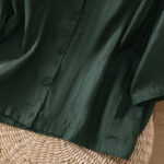 Buddha Stones Vintage Three Quarter Sleeve Cotton Linen Women's Shirt With Pockets - image 24