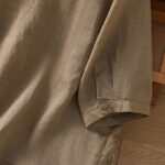 Buddha Stones Vintage Three Quarter Sleeve Cotton Linen Women's Shirt With Pockets - image 6
