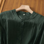 Buddha Stones Vintage Three Quarter Sleeve Cotton Linen Women's Shirt With Pockets - image 22