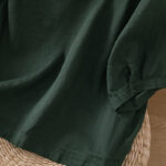 Buddha Stones Vintage Three Quarter Sleeve Cotton Linen Women's Shirt With Pockets - image 26