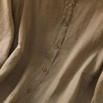 Buddha Stones Vintage Three Quarter Sleeve Cotton Linen Women's Shirt With Pockets - image 5
