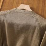 Buddha Stones Vintage Three Quarter Sleeve Cotton Linen Women's Shirt With Pockets - image 4