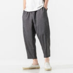 Buddha Stones Summer Plain Men's 7-8 Length Cotton Linen Pants With Pockets - image 17