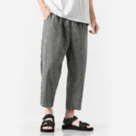 Buddha Stones Summer Plain Men's 7-8 Length Cotton Linen Pants With Pockets - image 23