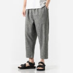 Buddha Stones Summer Plain Men's 7-8 Length Cotton Linen Pants With Pockets - image 21