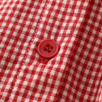 Buddha Stones Spring Plaid Ruffled Crew Neck Design Three Quarter Sleeve Cotton Women's Shirt - image 12
