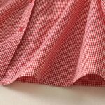 Buddha Stones Spring Plaid Ruffled Crew Neck Design Three Quarter Sleeve Cotton Women's Shirt - image 15