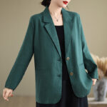 Buddha Stones Spring Casual Solid Color Long Sleeve Cotton Linen Women's Jacket With Pockets - image 31