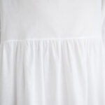 Buddha Stones Casual Solid Color Pleated Design Crew Neck Half Puff Sleeve Cotton Maxi Dress - image 18