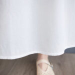 Buddha Stones Casual Solid Color Pleated Design Crew Neck Half Puff Sleeve Cotton Maxi Dress - image 19