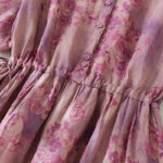 Buddha Stones Retro Printing Buttons Design Drawstring High Waist Cotton Midi Dress With Pockets - image 25