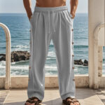 Buddha Stones Solid Color Side Buttons Men's Cotton Pants With Pockets - LightGrey - US/UK/AU46，EU56 (3XL) - image 36