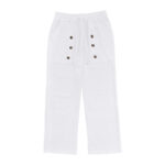 Buddha Stones Casual Plain Color Buttons Men's Cotton Pants With Pockets - image 2