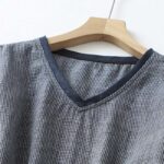 Buddha Stones Commute MidnightBlue Plaid Lace-Up Design Cotton Linen Midi Dress With Pockets - image 3