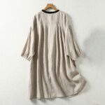 Buddha Stones Casual Vintage Buttons Design Women's Cotton Linen Coat With Pockets - image 2