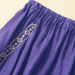 Buddha Stones Ethnic Vintage Embroidery Button Design Women's Cotton Linen 7-8 Length Skirt - image 2
