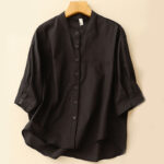 Buddha Stones 2pcs Women's Three-quarter Sleeve Shirt Harem Pants Meditation Clothing Set - image 28
