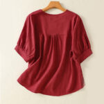 Buddha Stones 2pcs Plain Women's Short Sleeve Shirt Harem Pants Meditation Clothing Set - image 26