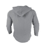 Buddha Stones Solid Color Long Sleeve Hooded Drawstring Buttons Linen Men's Shirt - image 12