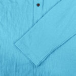 Buddha Stones Solid Color Long Sleeve Hooded Drawstring Buttons Linen Men's Shirt - image 23