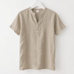 Buddha Stones Solid Summer Short Sleeve Half Buttons Linen Men's Shirt - Wheat - US/UK/AU46，EU56 (3XL) - image 13