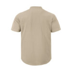 Buddha Stones Solid Summer Short Sleeve Half Buttons Linen Men's Shirt - image 15