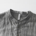 Buddha Stones Summer Buttons Short Sleeve Ramie Linen Cotton Men's Shirt - image 4