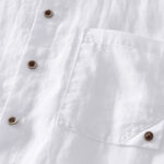 Buddha Stones Summer Buttons Short Sleeve Ramie Linen Cotton Men's Shirt - image 11