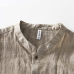 Buddha Stones Summer Buttons Short Sleeve Ramie Linen Cotton Men's Shirt - image 17