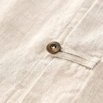 Buddha Stones Solid Summer Short Sleeve Buttons Linen Men's Shirt With Pockets - image 5