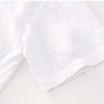 Buddha Stones Solid Summer Short Sleeve Buttons Linen Men's Shirt With Pockets - image 12