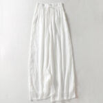 Buddha Stones Casual Drawstring Cotton Linen Ankle-Length Women's Wide Leg Pants With Pockets - White - US8-10，UK/AU12-14，EU40-42 (2XL) - image 5