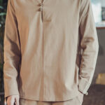 Buddha Stones 2Pcs Cotton Shirt Ankle-Length Pants With Pockets Men's Meditation Cloth Set - image 34