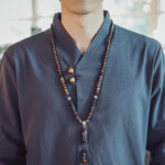 Buddha Stones 2Pcs Cotton Shirt Ankle-Length Pants With Pockets Men's Meditation Cloth Set - image 44