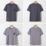 Buddha Stones 2Pcs Chinese Characters Crane Cotton Shirt Pants With Pockets Men's Meditation Cloth Set - image 30