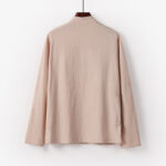 Buddha Stones Vintage Plain Chinese Frog-Button Cotton Long Sleeve Men's Shirt - image 6
