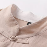 Buddha Stones Vintage Plain Chinese Frog-Button Cotton Long Sleeve Men's Shirt - image 7