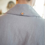 Buddha Stones Vintage Plain Lapel Open Front Jacket Cotton Men's Kimono - image 13
